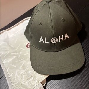 Lululemon Aloha Athletica Green and White Snapback Hat